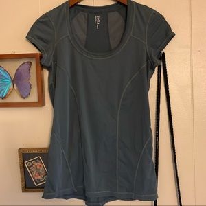 Zella by Nordstrom Athletic Short Sleeve Top with mesh cutout detailing on back